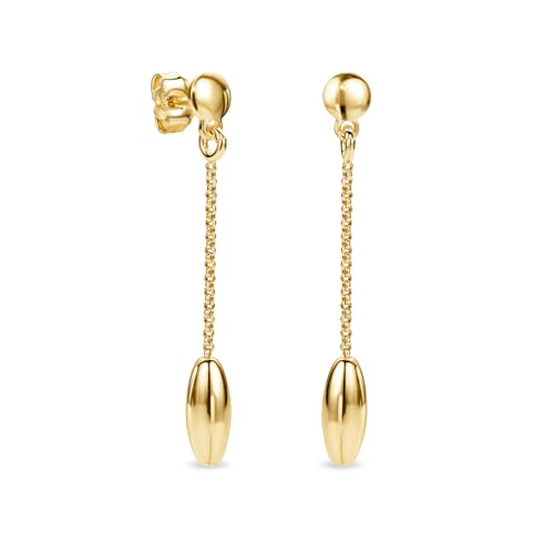 Boucles d'oreilles pendantes hypoallergéniques en argent plaqué or pour peau sensible