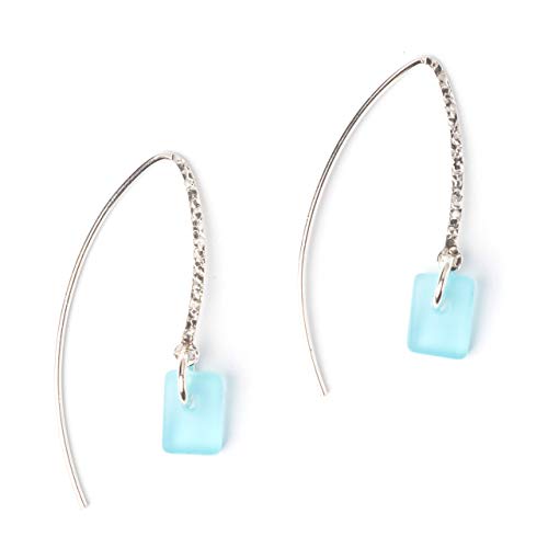 Sea Glass Sweep Earrings - Sterling Silver