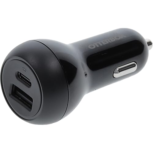 Caricatore da auto Doppia porta 32W USB-C 20W + USB-A 12W carica Fast Charge per Smartphone e Tablet robusto ultra durevole Nero