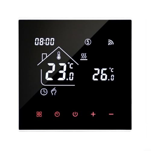 Sandyseptember Termostato programable digital, controlador inteligente de temperatura ambiente con control remoto por aplicación para el hogar, oficina