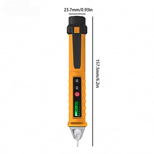Prueba de Cable de Alimentación con Detector de Voltaje CA/CC Digital Amarillo 7
