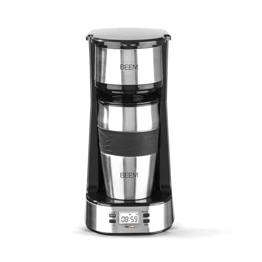 BEEM 1510SR Thermo 2 GO-Cafetera de Goteo Individual (Termo, Incluye Filtro Permanente, Temporizador 24 h, 750 W), Negro/Plateado