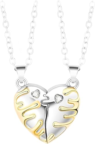Colliers de couple coeur assortis en argent fin premium