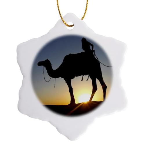 3 inch Snowflake Porcelain Ornament - Desert Safari is an