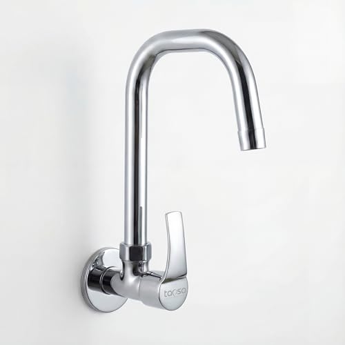 Image of Tapsa Topaz Series Brass Sink Tap with 360 Rotational Spout (Pack of 1) for Bathroom /Kitchen, Chrome Finish with Brass Disc Sink Tap Faucet