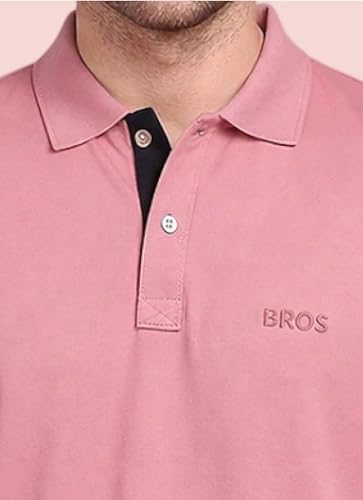 Image of 3BROS Men's Cotton Blend Half Sleeve Regular fit Comfortable Polo Neck T-Shirt (Pack of 1)