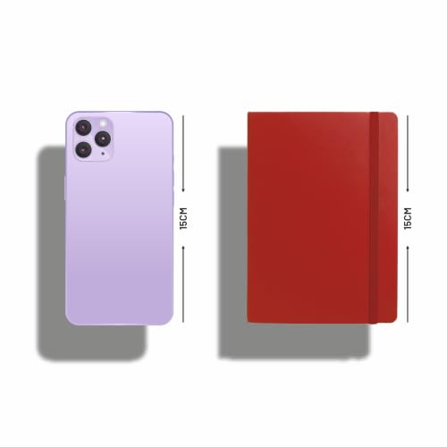 Image of Anupam Fluct A7 Hard Bound Journal | 128 Pages 80gsm | Matte Finish PVC Cover Aesthetic Diary | pH Neutral & Acid Free Ruled Paper | Matching Elastic Lock | For Journaling (Pack of 2 Red)