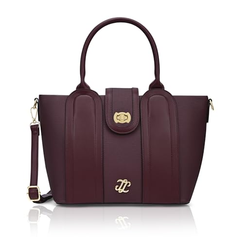 Image of Lavie Signature Canva Lock Satchel Bag | Satchel Handbag for Work | Ladies Purse | Stylish Shoulder Bag | Gift for Women