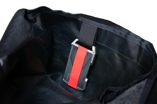 GPCA U1 Slim Wallet for Men, Minimalist Titanium Credit Card Holder, Badge Holder, Slim Wallet with Key Chain Carabiner & Belt Clip, Thin Card Wallet, Lightweight Men's Wallet & Stylish (Red)4