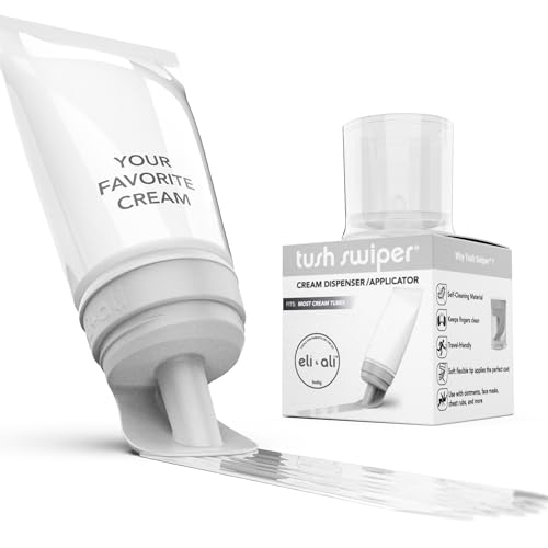 Image of Eli & Ali Tush Swiper - Diaper Rash Cream & Butt Paste Applicator - Universal Fit for Most Diaper Creams | Mess-Free & Hygienic Alternative to Cream Spatula - Carry Less Baby Gear - Grey, 1 Pack