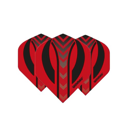Winmau Mega Standard Red & Black Dart Flights - 10 Sets per Pack (30 Dart Flights in Total)