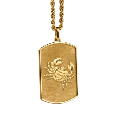 Collier signe zodiaque Cancer en argent plaqué or avec chaîne 45 cm