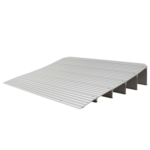 5.25" H Wheelchair Door Threshold Ramp, 600 lb Capacity, Silver Spring