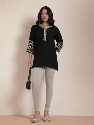 Image of TWIN BIRDS Tailored Cut and Classic Fit Super Stretchable Elastane Fabric Churidar Leggings for Women