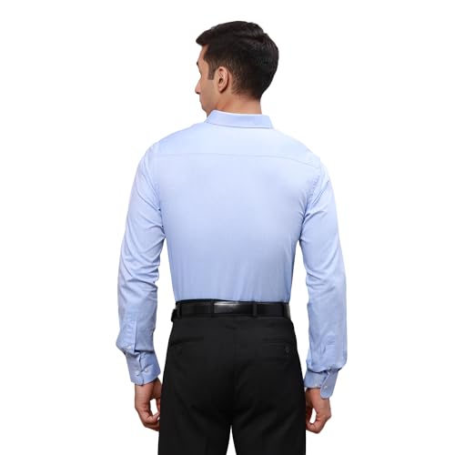 Image of Park Avenue Men's Pure Cotton Structure Pattern Slim Fit Semi Cutaway Collar Full Sleeve Formal Shirt