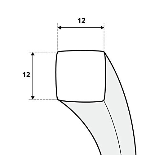 STEIGNER Ofendichtschnur Kamindichtung aus KERAMIKFASERN, hitzebeständig bis 1260°C, inkl. feuerfestem Montagekleber, 2m, 12x12mm, SKD01-12