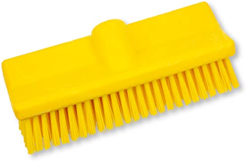 Image of SPARTA 40423EC04 Plastic Floor Scrub Brush, Wall Brush, Equipment Brush With Nonabsorbent Bristles For Industrial Kitchens, Hospitals, Commercial Cleaning, 10 Inches, Yellow, (Pack of 2)