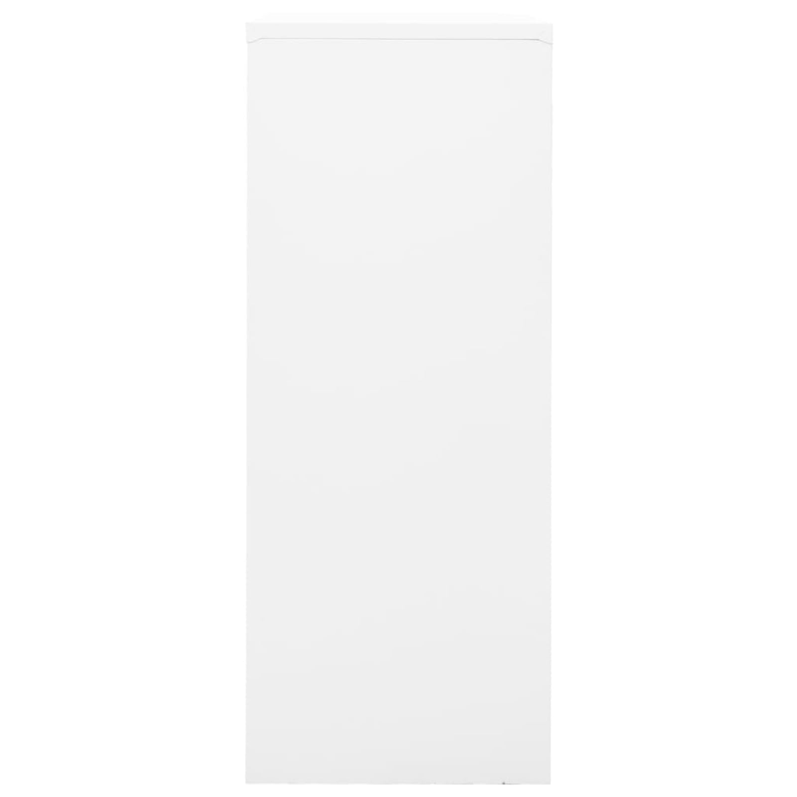 IKAYAA Armario de oficina de acero con 3 cajones, 90 x 40 x 102 cm, con llaves, 2 puertas, color blanco