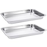 2 Stück 50, 8 x 35, 6 x 2, 5 cm robustes Edelstahl-Backblech, stapelbare Backbleche, leicht zu...