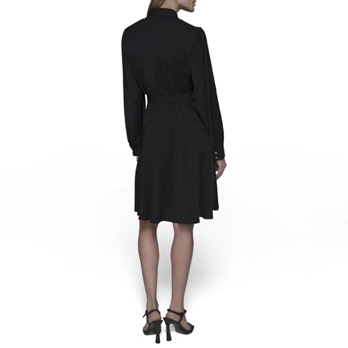 KARL LAGERFELD Women's Long Sleeve Multifunctional Shirt Dress4