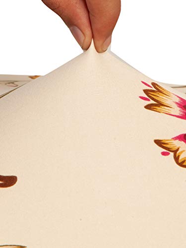 Image of Cortina Dining Chair Slipcovers | Protection Chair Covers | Floral Print, Removable, Washable | Universal Fit Super Soft Stretchy Polyester Spandex | Hotel, Marriage, Wedding | Pack of 6, Cream 1