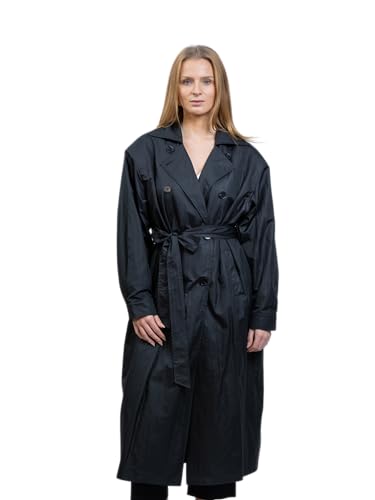 Trench femme ample fluide avec ceinture ajustée contre le vent