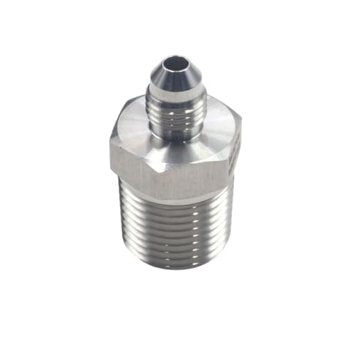 Image of HFS(R) 1 /2 inch NPT Male to 1 /4 inch JIC Male Adapter Flared Tube Fitting Pipe Connector Stainless Steel 304