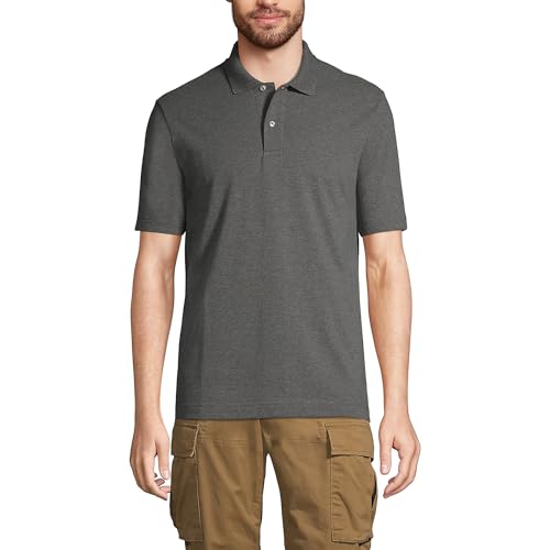 Lands' End Essentials Men's Short Sleeve Mesh Polo – Stretch Fabric, Fade Resistant, Traditional Fit