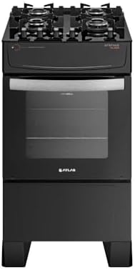 Fogão Atlas 4 Bocas preto Atenas Glass com Acendimento automático...