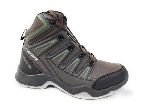 Image of ADD GEAR CTR - HIGH Ankle - Trekking Waterproof Shoes Anti-Skid Hiking, Sahyadri Mountain Boots for Men and Women in Action - RUB-50 (Brown /Avacado Green)