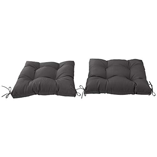 Image of QILLOWAY Indoor /Outdoor Square Seat Patio Cushion -Set of 2,19-Inches(Dark Grey)