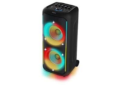 Philips TAX5000 Bluetooth Party Speaker - 14 Hours Play Time, Dual 8" Woofers, Bass+, 200W Max Power, TWS, Auracast - Black