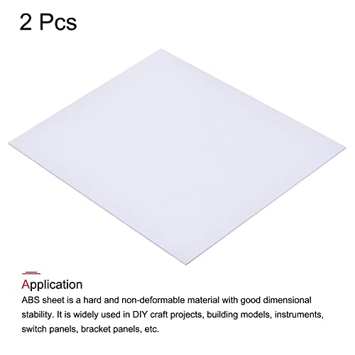 Image of MECCANIXITY White ABS Plastic Sheet 10x8x0.04inch for Building Model, DIY Crafts, Panel, Pack of 2