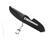 KESYOO メンズポケット折りたたみコームヒゲコームヒゲコームキーホルダーアクリル小ミラー 旅行用折りたたみコーム 折りたたみ式コームキーホルダーミラー 男性用の櫛 折りたたみヒゲコーム