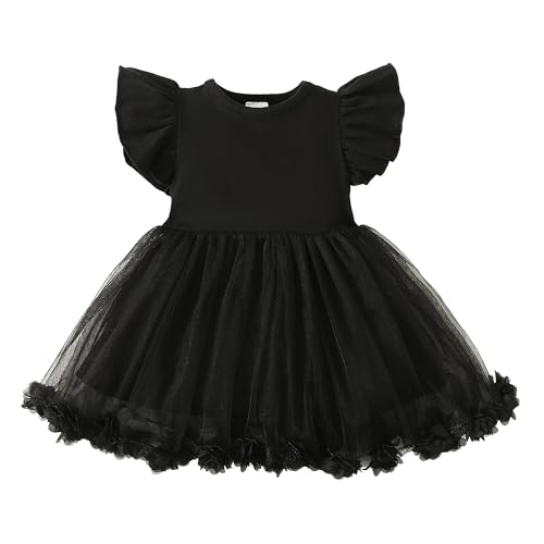 Image of TENTIDE Baby Girl Butterfly Dress Tutu Ruffle Sleeveless Dresses Photograph Party Outfits Birthday Gift