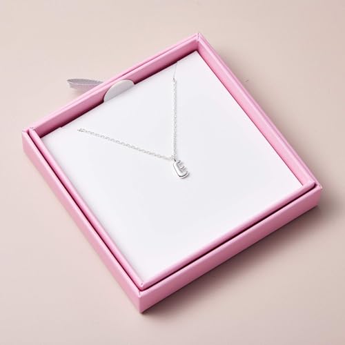 Collar de plata letra E para niños de Philip Jones 5