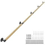 13FT Round Wooden Handrail for Indoor Staircase Handrail,Wall Mount Support Stair Railings, Non-Slip Safety Corridor,Lofts,Patio,Guardrail Wood Hand Railings for Elderly,Children,Disable People