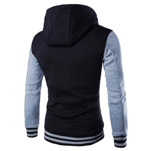 Men's Casual Baseball Jacket Hooded Sweatshirt Button Coat Slim Cardigan Brushed Sweater Warm Winter Coat2
