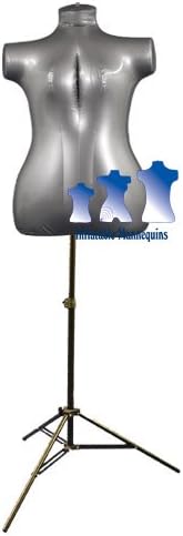 Inflatable Female Torso, Plus Size, with MS12 Stand, Silver