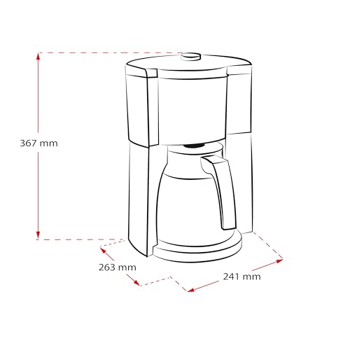 Melitta Filter Coffee Machine, Look V Therm Timer Model, Stainless Steel, Black, Art.No. 6769008