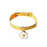 Entaifeng Cat Collar with Bell Pendant Small Dogs Bow Tie,Pet Girl Teacup Chihuahua Yorkie Clothes Costume Outfits Accessories,Adjustable (S, Poached Egg)