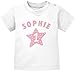 Produktbild SpecialMe® personalisiertes Baby T-Shirt Name und Zahl 1 zum ersten Geburtstag Motiv Stern Junge/Mädchen Mädchen weiß 80/86 (10-15 Monate)