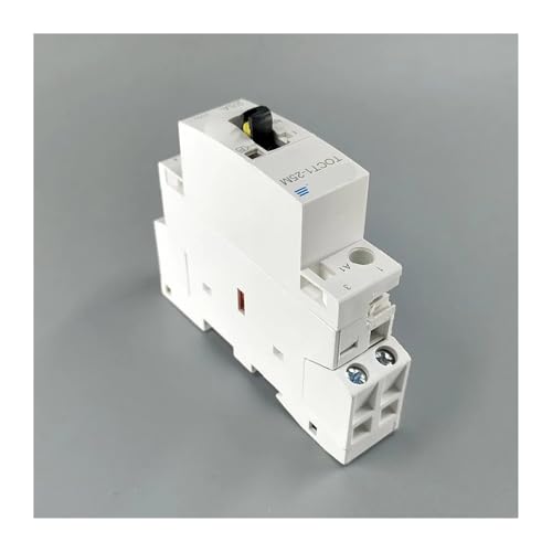 Contactor modular 2P 25A para riel DIN con interruptor manual de 220V 3