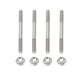 ECSiNG 4 Stück Abgaskrümmer Stehbolzen und Muttern Set M6x65 M6x1,0 aus Edelstahl Beidseitig Gewindet Kompatibel mit Honda Superdream CB250N CB400N