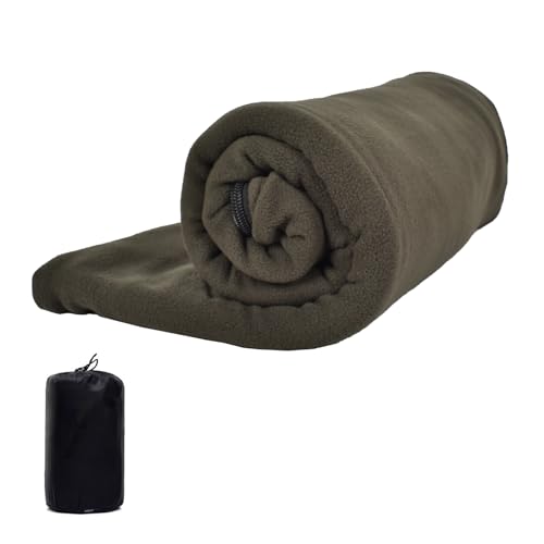 サンパーシー インナーシュラフ ブランケット 重量600g フリース生地 (カーキ) [並行輸入品]