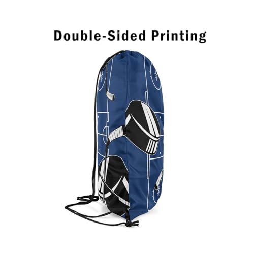 Feelyou Ice Hockey Sports Drawstring Sackpack 13"x15.7" Hockey Player Gym String Bag Sports Event Drawstring Backpack Hockey Stadium Rawstring Bags4