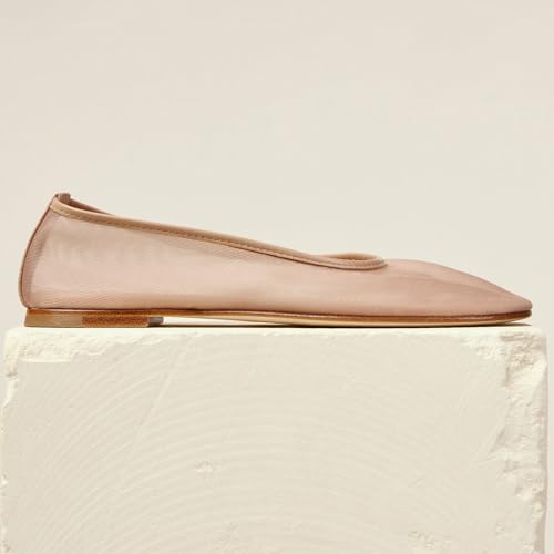 Womens Mesh Ballet Flats Slip On Tulle Ballerina Flats Casual Round Toe Work Shoes3