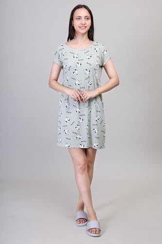 Image of CAMEY Printed Knee Length Nighty|Loungewear|Nightwear|Sleepwear|Home Wear Short Nighty for Women
