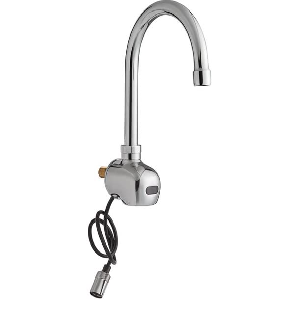 Electronic Faucet Wall Mount Sensor Activated Hands Free Operation Chrome Plated