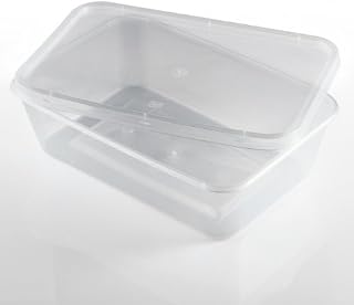 Thali Outlet - 50 x Rectangular 650ml Microwave Clear Re-usable Food Containers Freezing Takeaway Hot Cold Foods